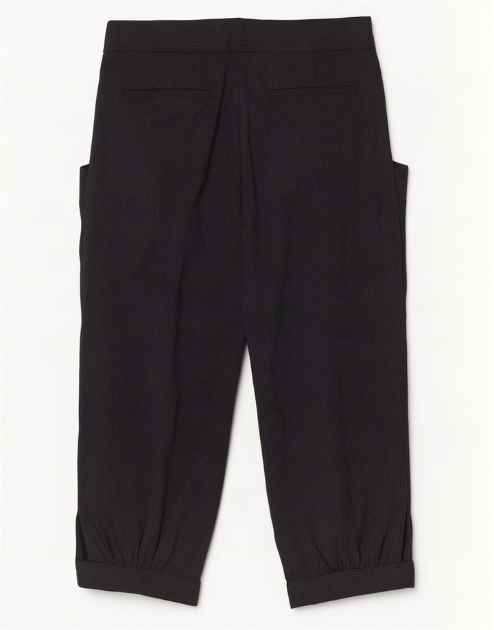 Zara Dame Pegged Capri Bukser Small W26 L18 Sort nålestribe