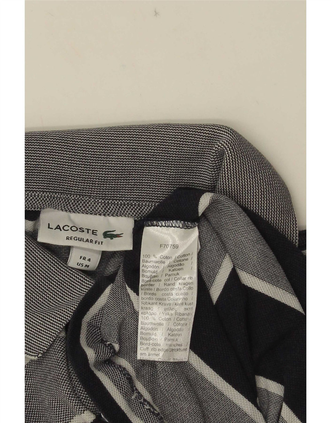 Lacoste herre Regular Fit poloshirt størrelse 4 Medium marineblå stribet bomuld