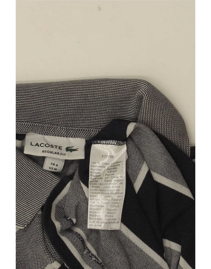 Lacoste herre Regular Fit poloshirt størrelse 4 Medium marineblå stribet bomuld