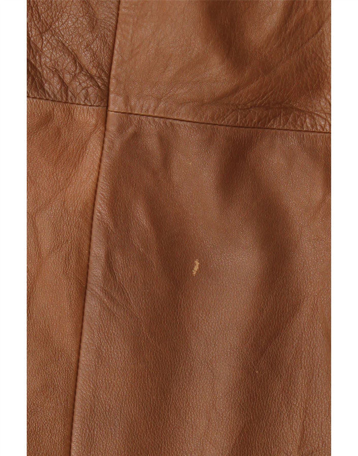Vintage kvinders læder wrap nederdel W34 Large Brown