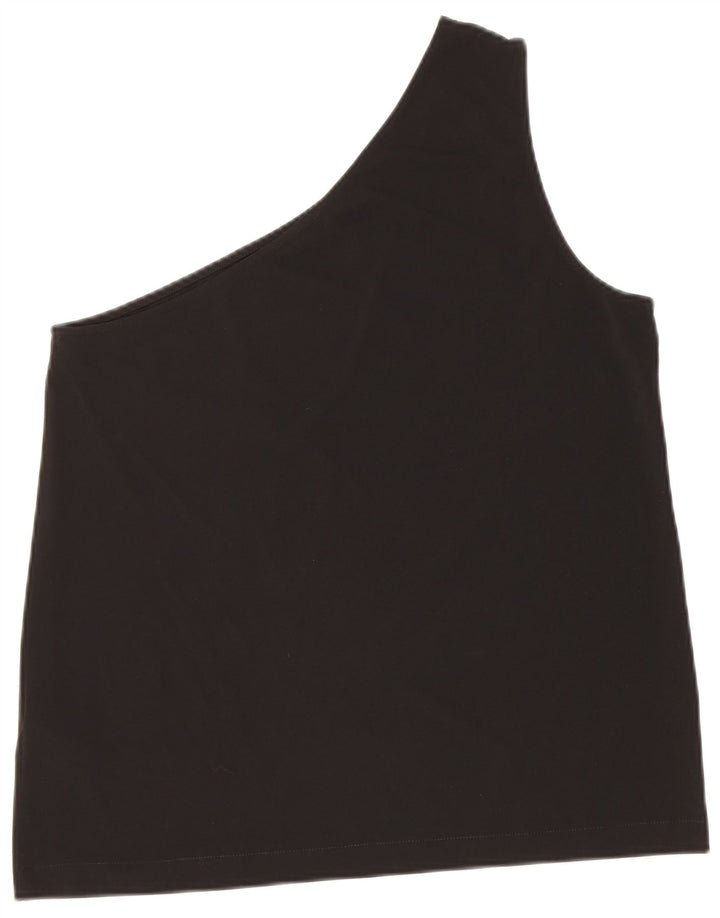 COS Womens One Shoulder Top UK 12 Medium Black Viscose