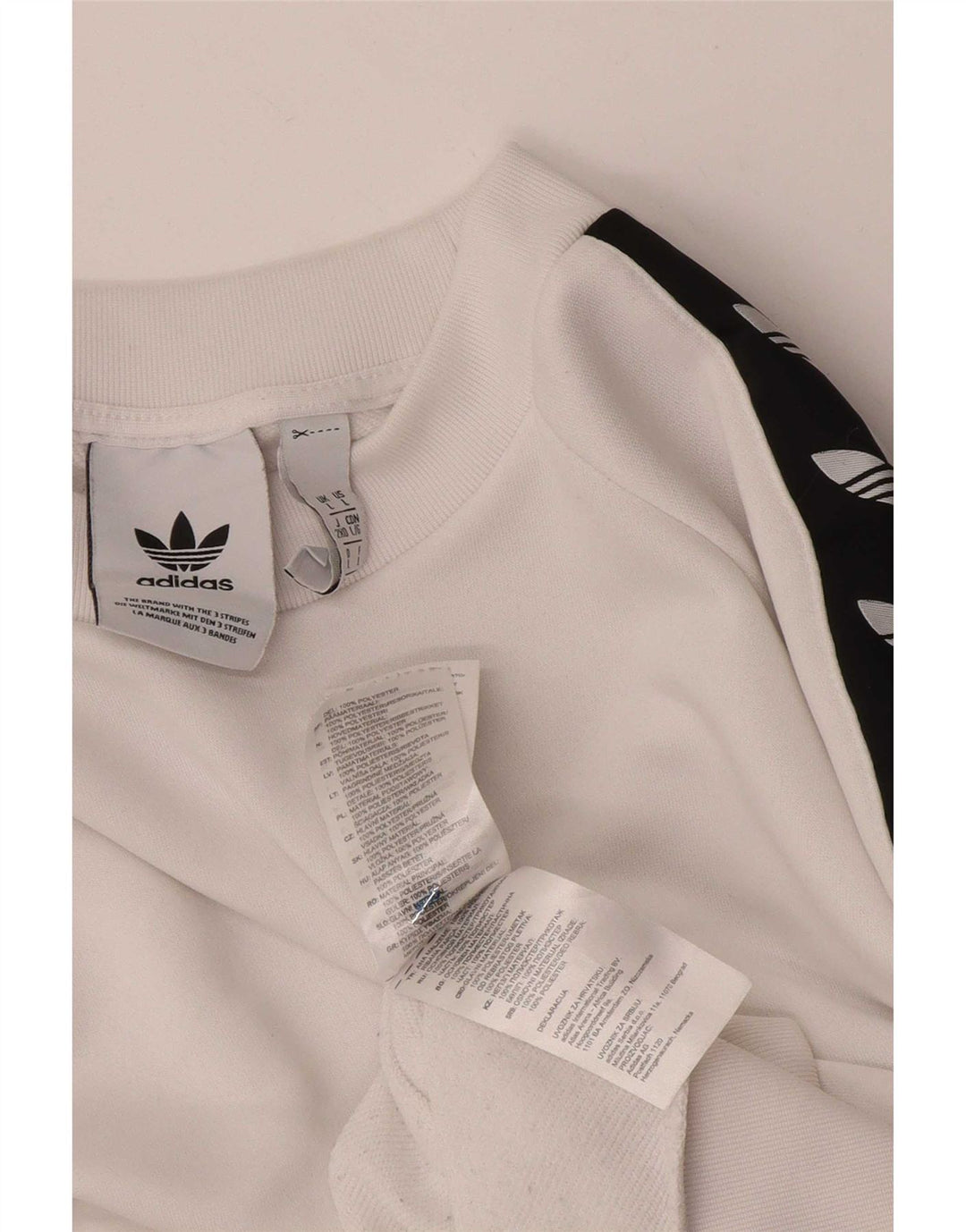 Adidas grafisk sweatshirt til mænd, stor hvid colourblock polyester