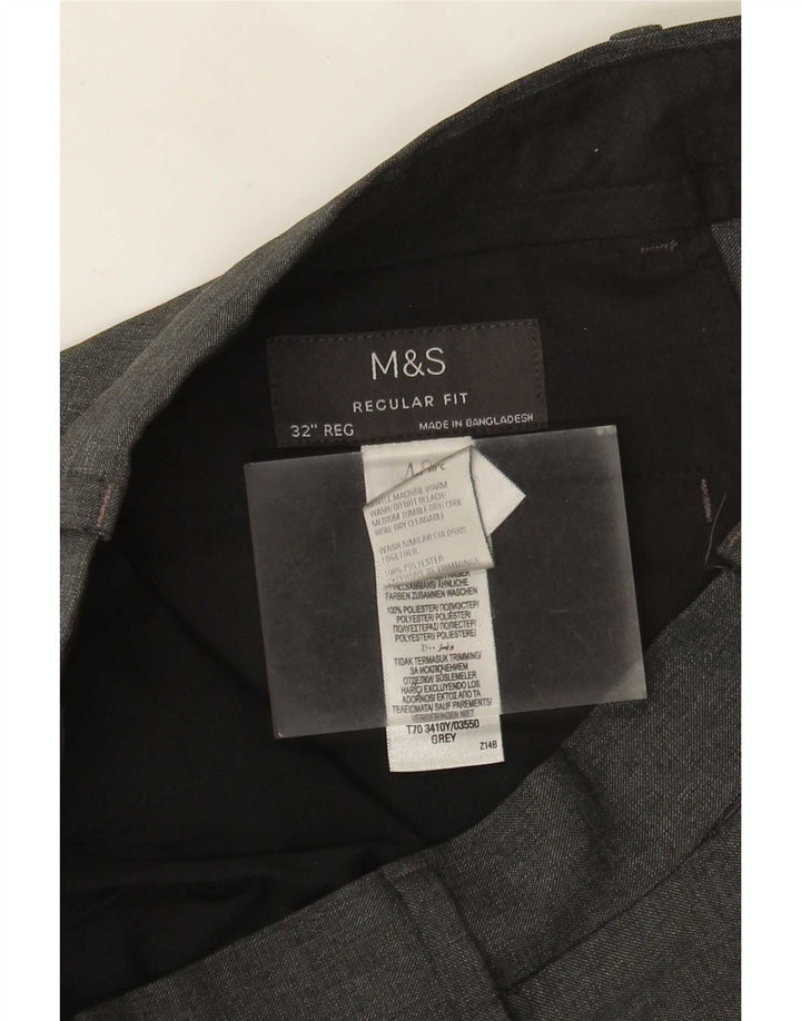Marks & Spencer Herre Lige Regular Fit Chinobukser W32 L31 Grå