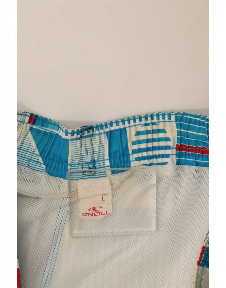 O'Neill Badeshorts til mænd store blå geometriske polyester