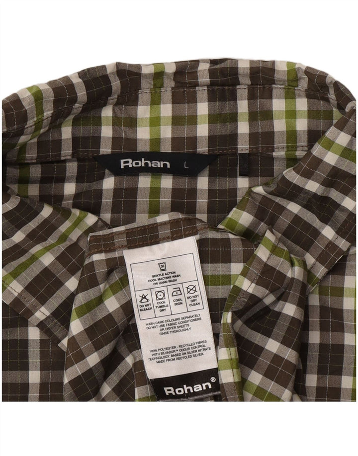 Rohan herreskjorte stor grøn ternet polyester