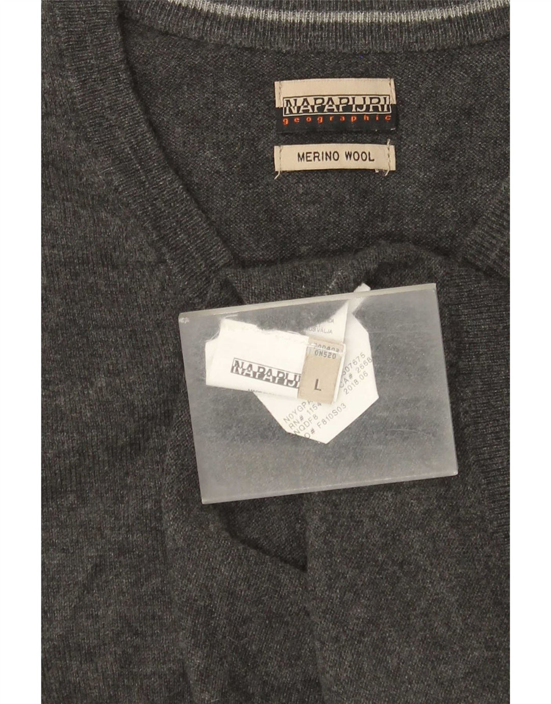 Napapijri Herre V-hals sweater Stor Grå Merinould
