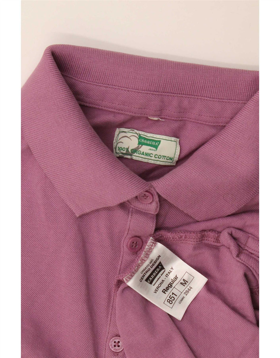 Carrera Dame Polo Shirt UK 12 Medium Lilla Bomuld