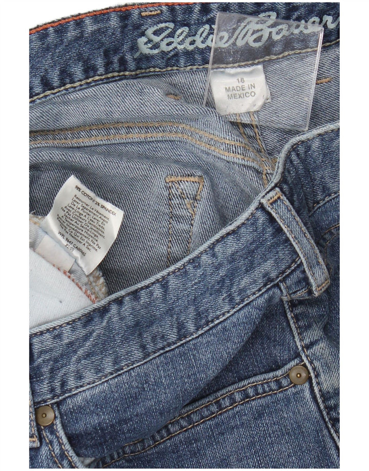EDDIE BAUER Dame Curvy Bootcut Jeans US 16 2XL W36 L32 Blå Bomuld
