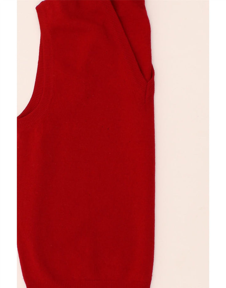 BENETTON Womens Vest Tank Top IT 48 XL Red Lambswool Vintage Benetton and Second-Hand Benetton from Messina Hembry 