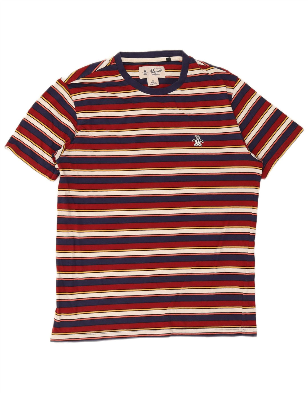 Penguin Herre T-Shirt Top Medium Flerfarvet Stribet Bomuld