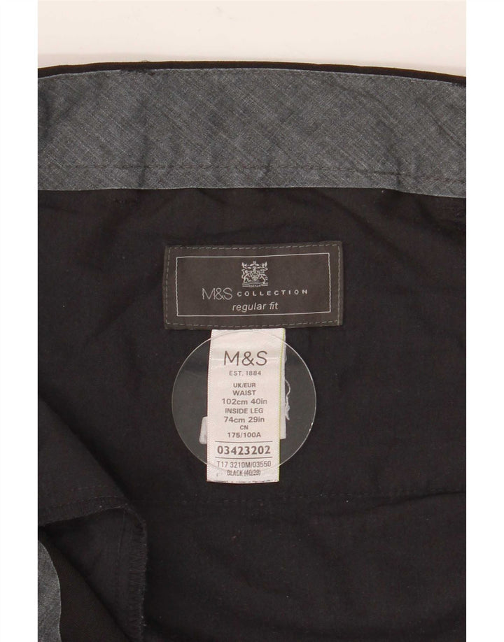 Marks & Spencer Lige jakkesæt til herrebukser W40 L29 sort polyester