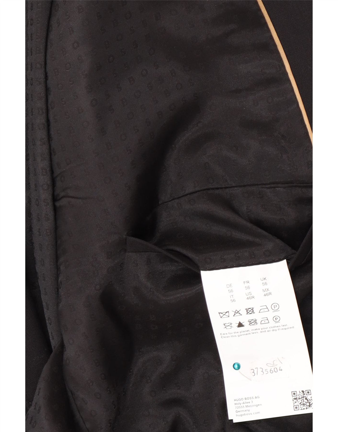 Hugo Boss Herre 2-knaps blazerjakke EU 56 3XL Sort Uld
