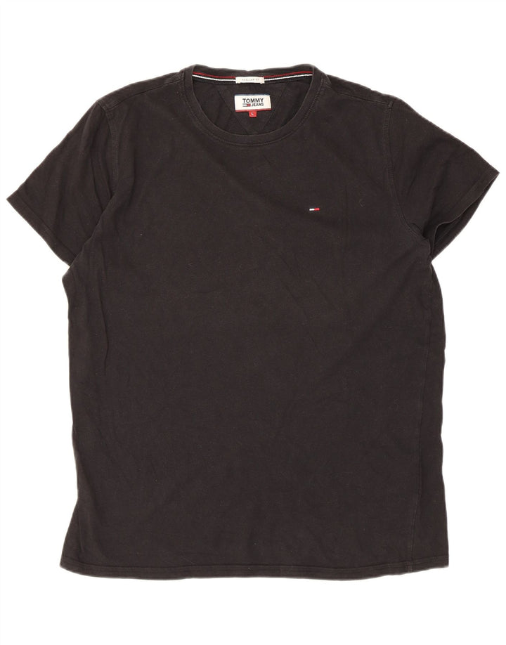 Tommy Hilfiger Herre Regular Fit T-Shirt Top Stor Sort Bomuld