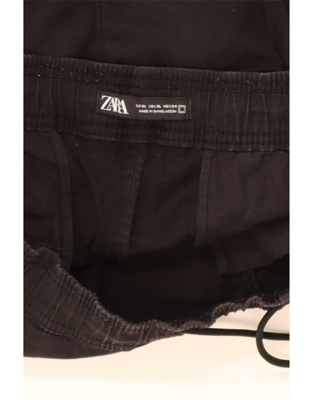 Zara Herre Chino Shorts XL W34 Sort Bomuld