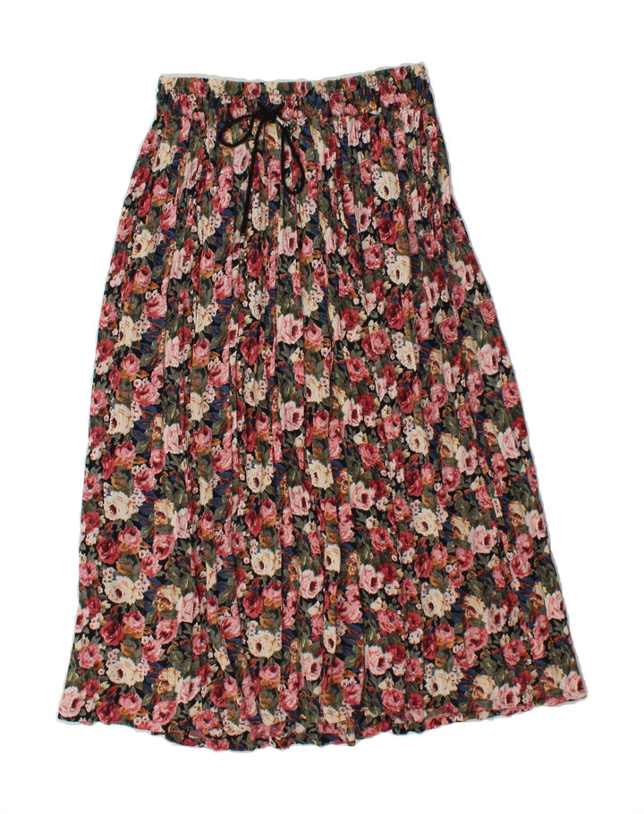 VINTAGE Womens Pleated Skirt W30 Medium Multicoloured Floral Vintage Vintage and Second-Hand Vintage from Messina Hembry 