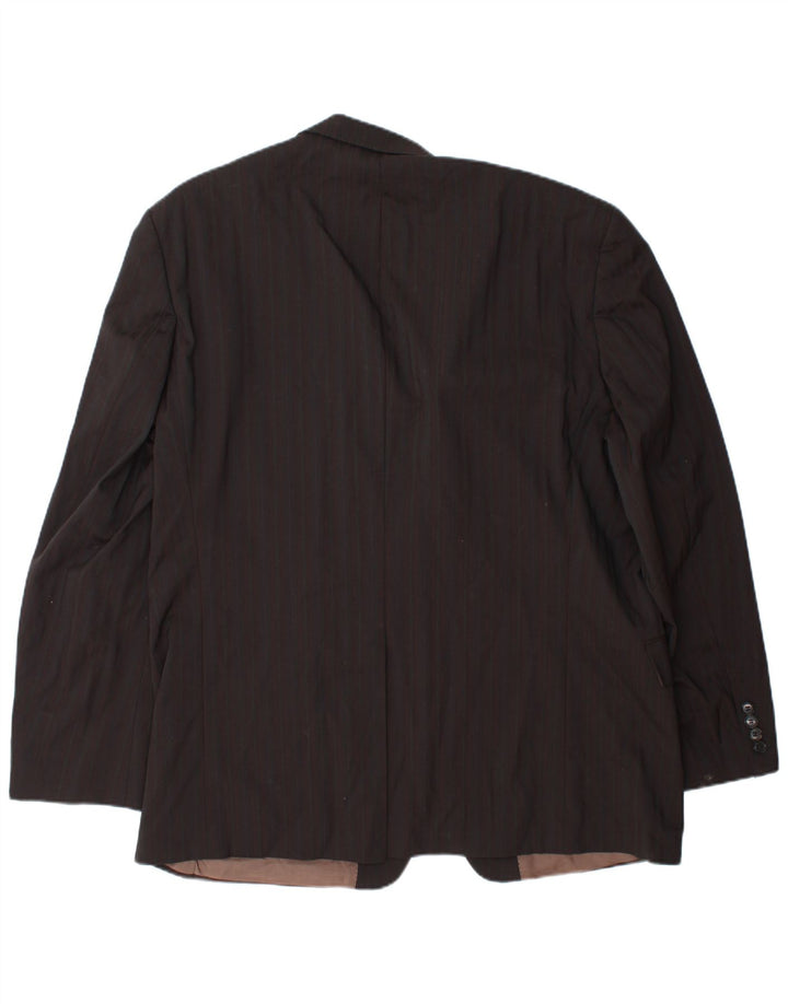 HUGO BOSS Herre 2-knaps blazerjakke EU 58 4XL brun nålestribet uld