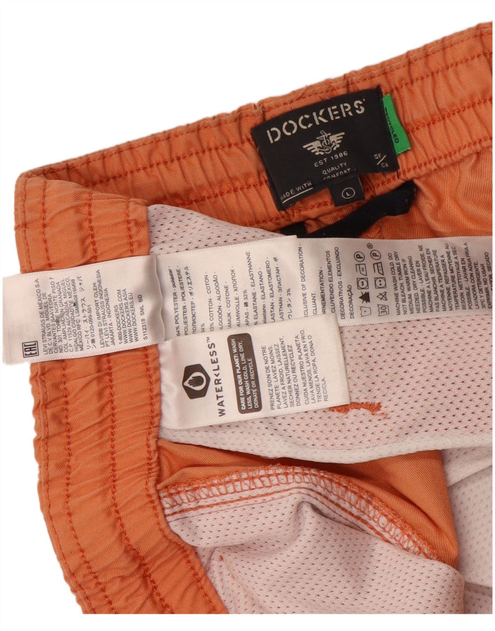 Dockers Herre Chino Shorts Large W36 Orange Polyester