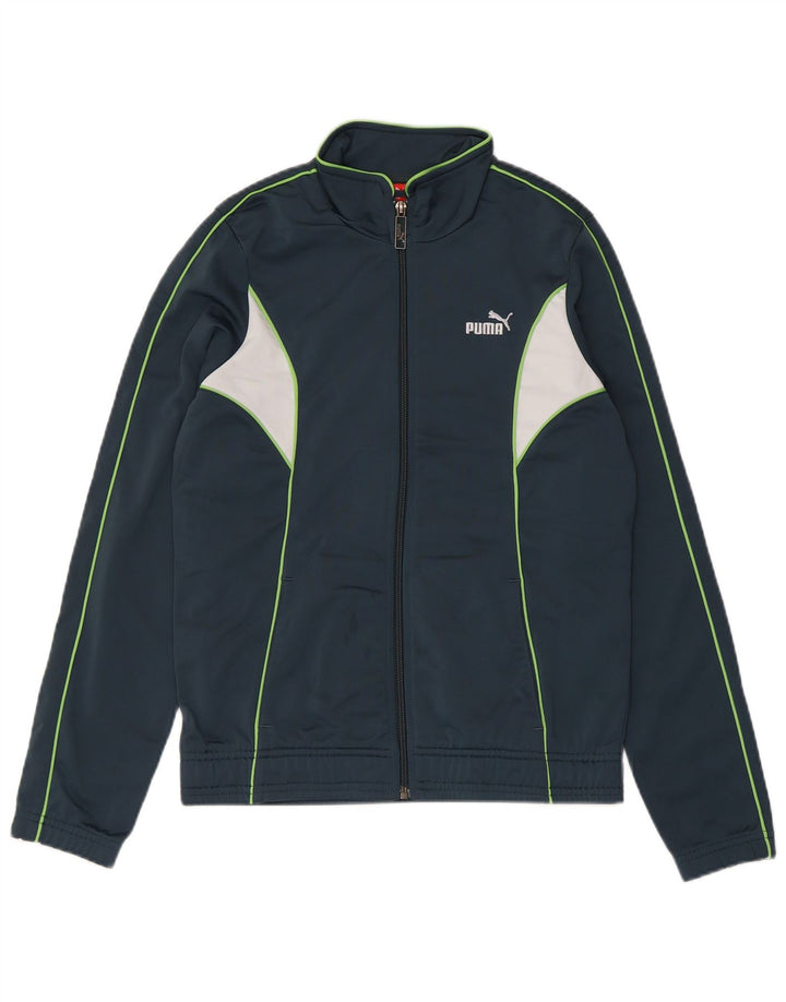 PUMA træningsdragt topjakke til kvinder UK 12 Medium Navy Blue Colourblock
