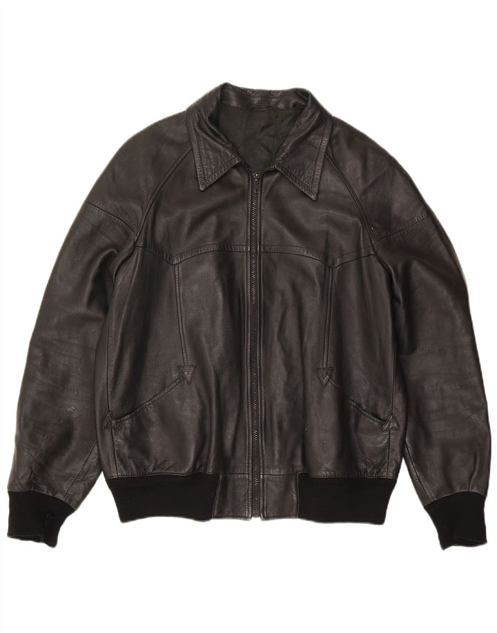 Alta Moda Herre Bomber Læderjakke IT 54 2XL Sort