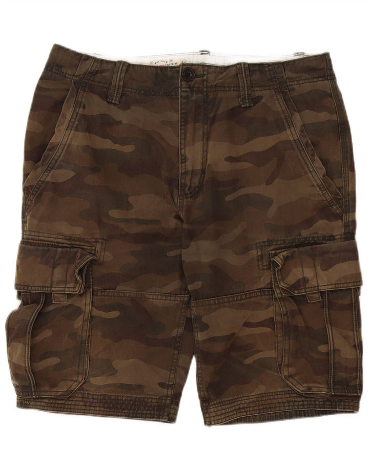 Fat Face Herre Cargo Shorts W32 Medium Khaki Camouflage Bomuld