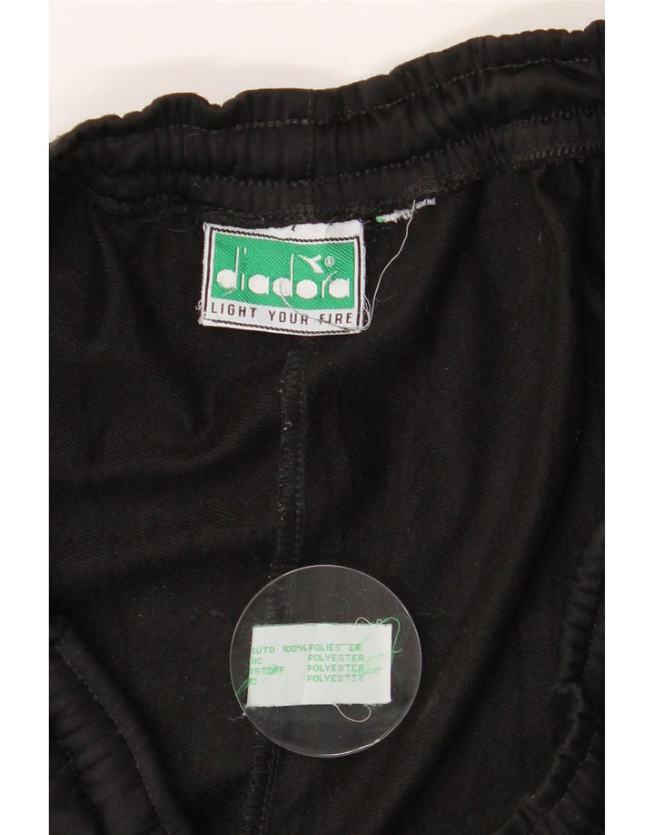 DIADORA Mens Graphic Tracksuit Trousers Medium Black Colourblock Polyester Vintage Diadora and Second-Hand Diadora from Messina Hembry 