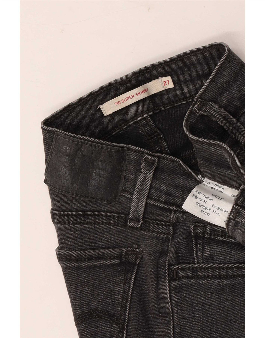 Levi's Dame 710 Super Skinny Jeans W27 L30 Sort
