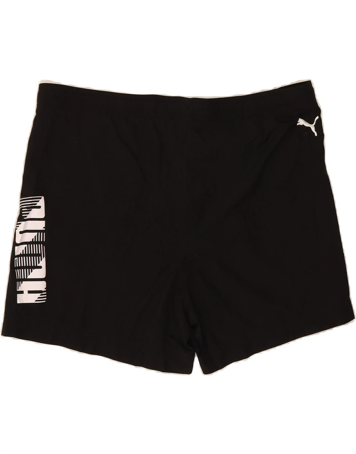 PUMA Mens Graphic Sport Shorts Medium Black Polyester Vintage Puma and Second-Hand Puma from Messina Hembry 