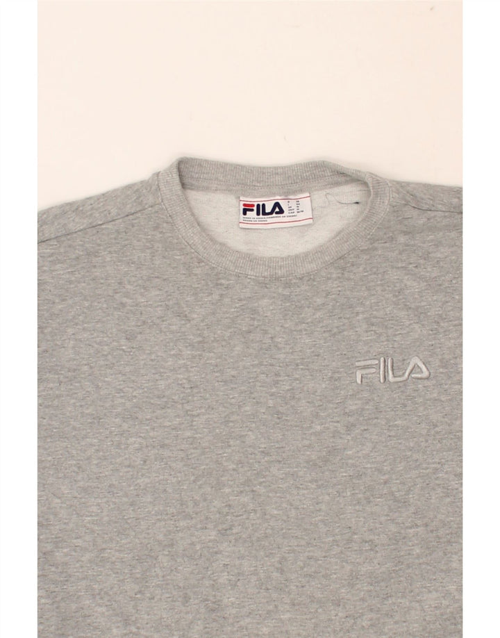 FILA Mens Sweatshirt Jumper Medium Grey Cotton | Vintage Fila | Thrift | Second-Hand Fila | Used Clothing | Messina Hembry 