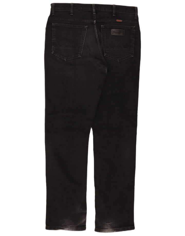 Wrangler Herre Texas Stretch Straight Jeans W36 L34 Sort Bomuld