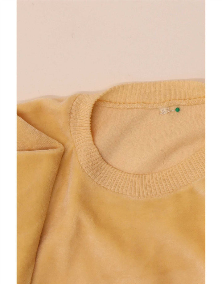 Vintage Dame Velour Sweatshirt Jumper IT 50 XL Gul