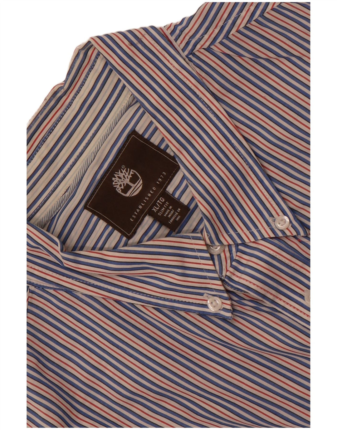 Timberland herre Slim Fit skjorte XL blå stribet