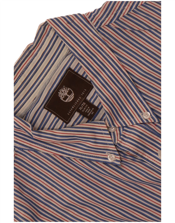 Timberland herre Slim Fit skjorte XL blå stribet