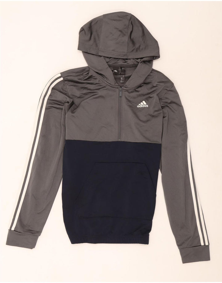 Adidas Hættetrøje til mænd Small Grå Colourblock Polyester