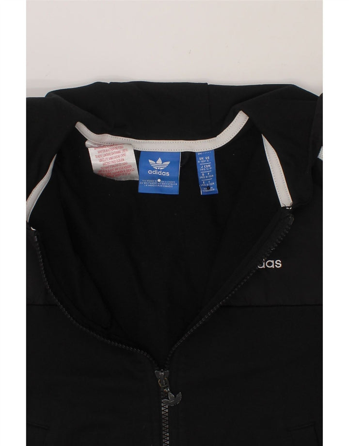 ADIDAS Boys Zip Hoodie Sweater 9-10 Years Black Colourblock Polyester Vintage Adidas and Second-Hand Adidas from Messina Hembry 