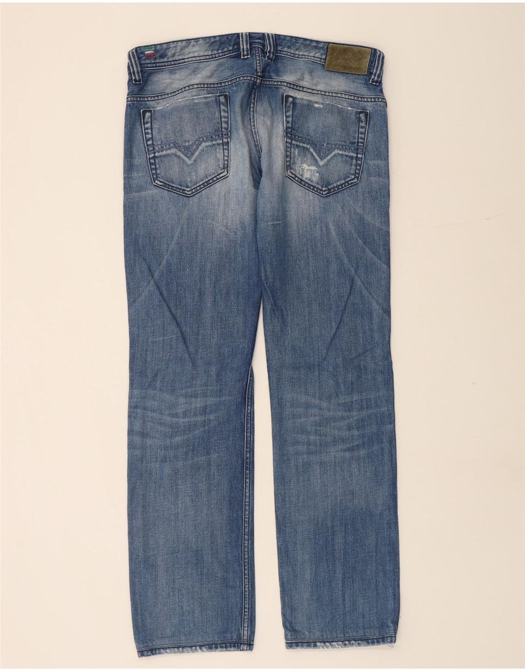 DIESEL Herre Safado Regular Slim Straight Jeans W33 L31 Blå Bomuld