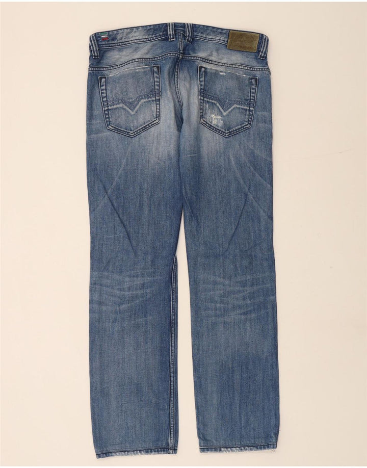 DIESEL Herre Safado Regular Slim Straight Jeans W33 L31 Blå Bomuld