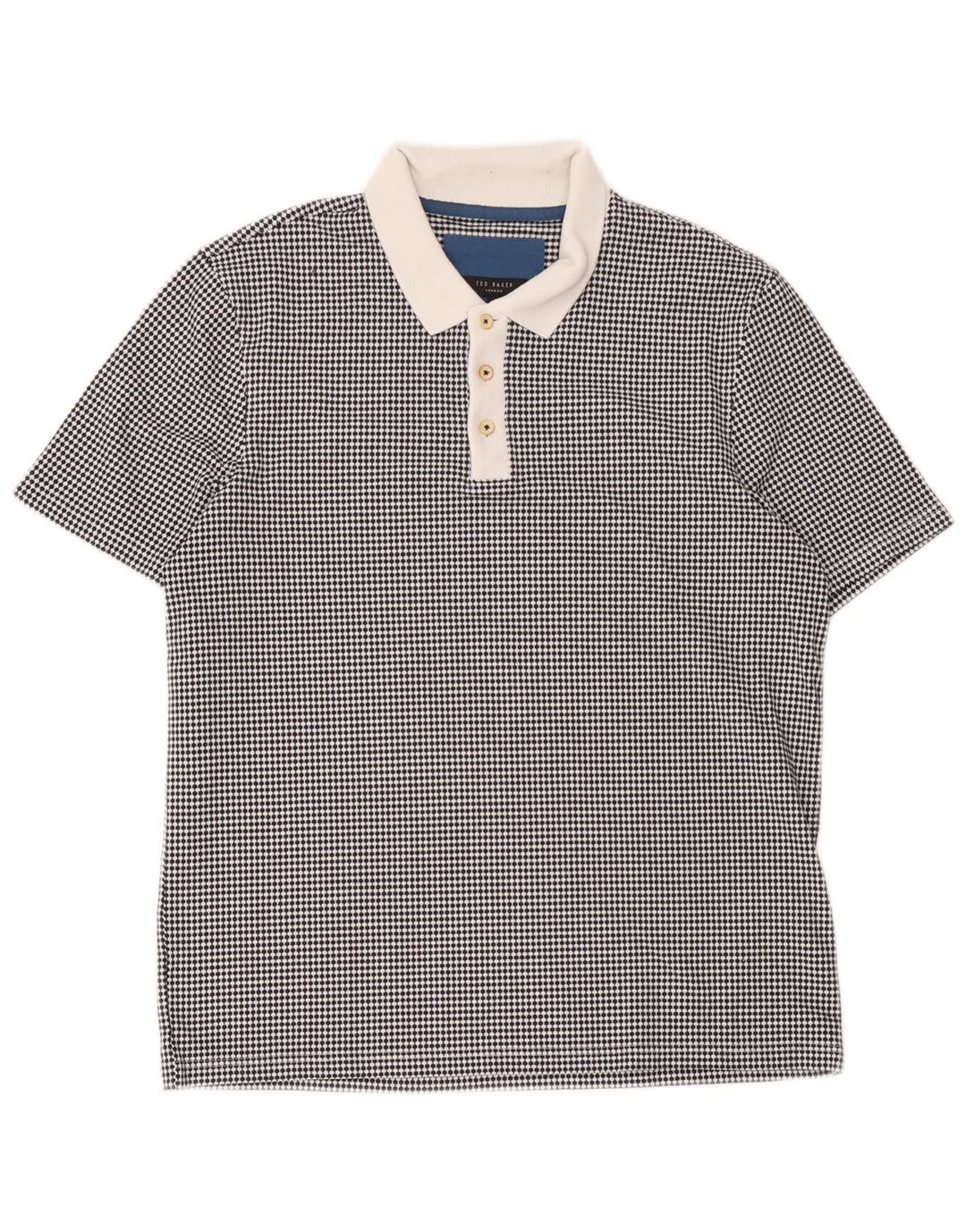 Ted Baker Herre Rugby Polo Shirt Størrelse 4 Stor Sort Geometrisk Polyester