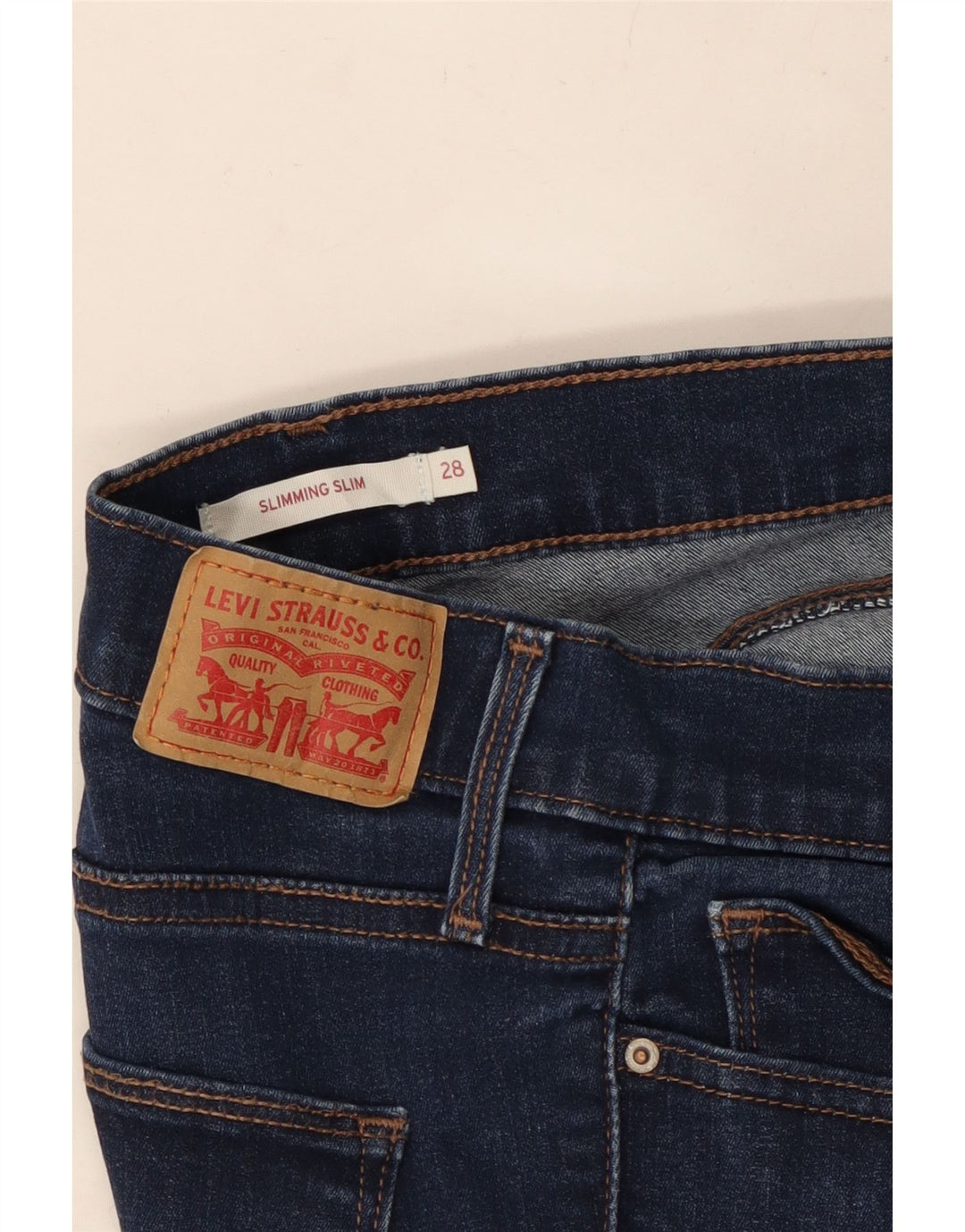 LEVI'S Slimming Fit Slim Jeans til kvinder W28 L31 Marineblå