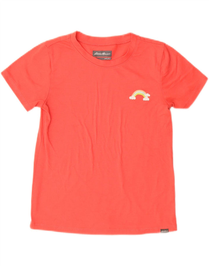 Eddie Bauer Pige T-Shirt Top 10-11 År Medium Rød Polyester