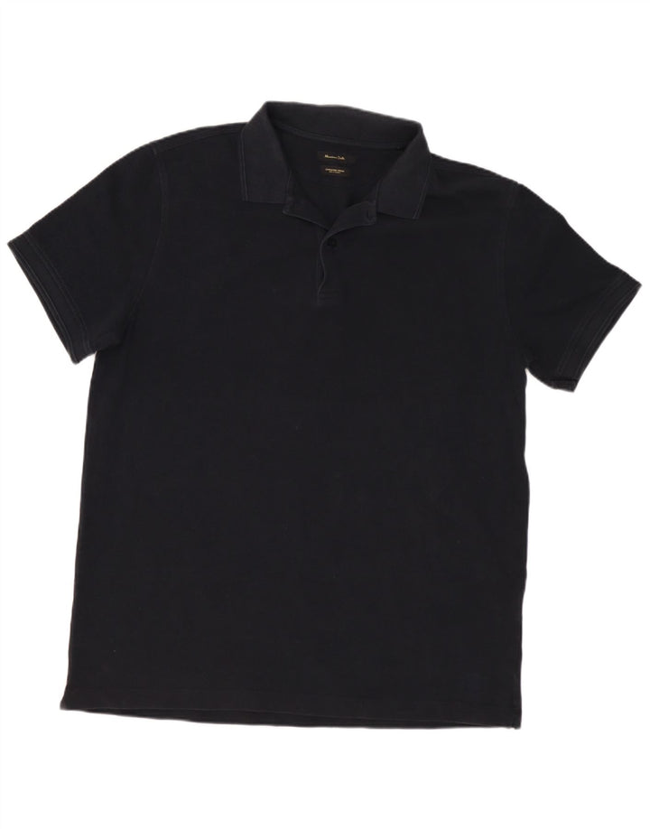 Massimo Dutti Herre Polo Shirt Stor Sort Bomuld