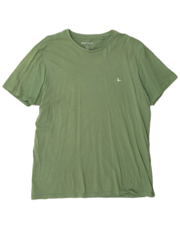 Jack Wills Herre Classic Fit T-Shirt Top XL Grøn Bomuld