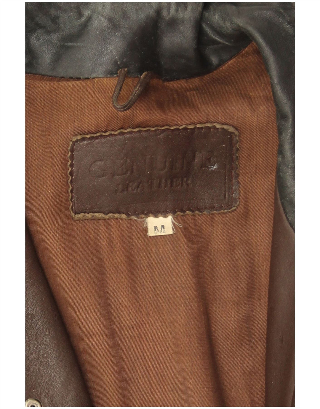 Vintage Herre Læderjakke UK 38 Medium Brun Læder