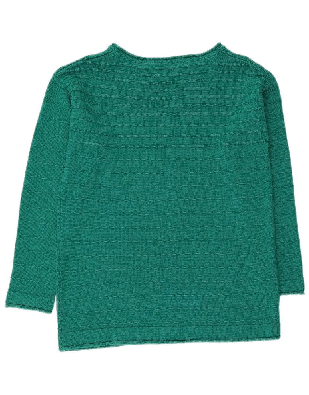 CREW TØJ Dame Boat Neck Jumper Sweater UK 12 Medium Green Bomuld