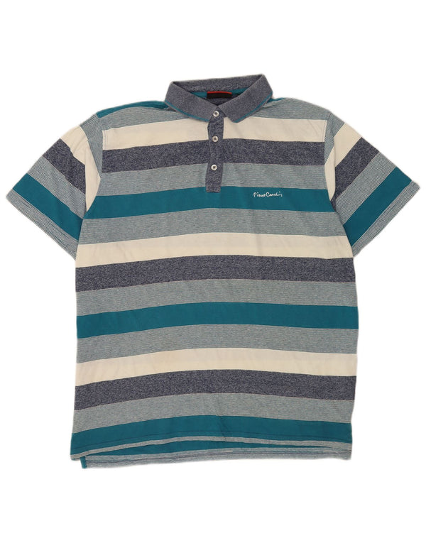 Pierre Cardin Herre Regular Fit Polo Shirt 3XL Flerfarvet stribet bomuld