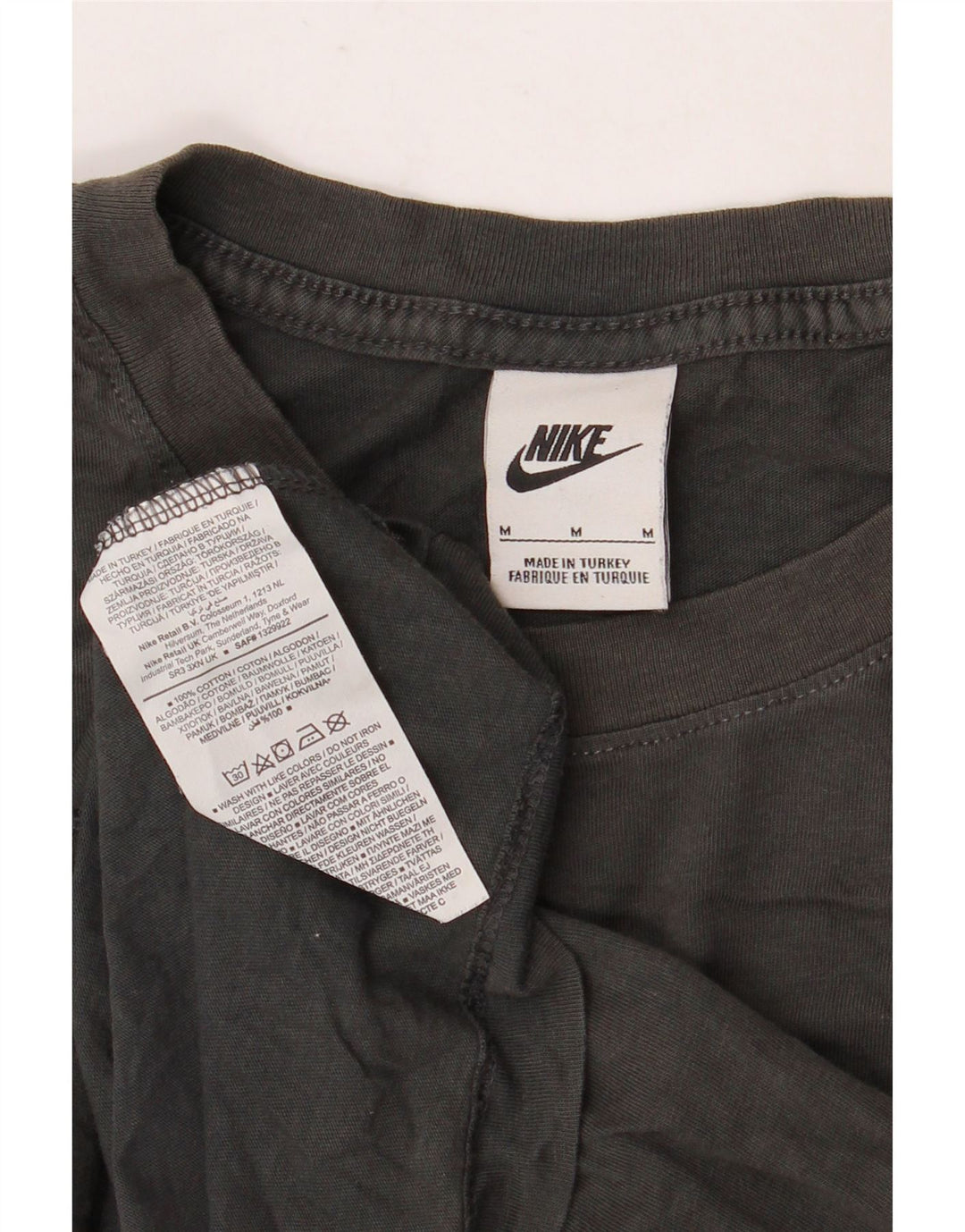 NIKE Grafisk T-shirt top mellem sort bomuld til mænd