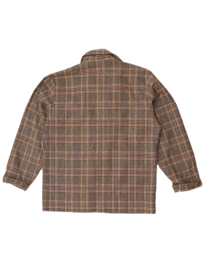 Vintage Dame Full Zip Shirt UK 16 Large Grey Check