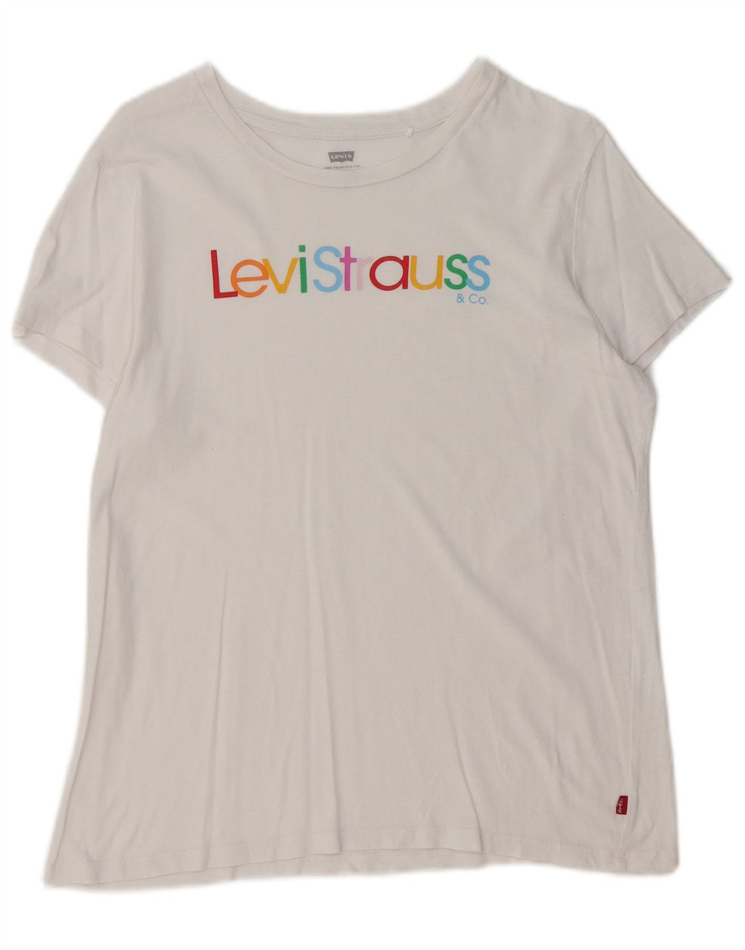 LEVI'S Grafisk T-shirt top til kvinder UK 14 Medium White