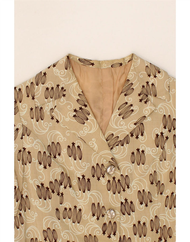 VINTAGE Womens Abstract Pattern 2 Piece Skirt Set UK 14 Large W34 Beige Vintage Vintage and Second-Hand Vintage from Messina Hembry 