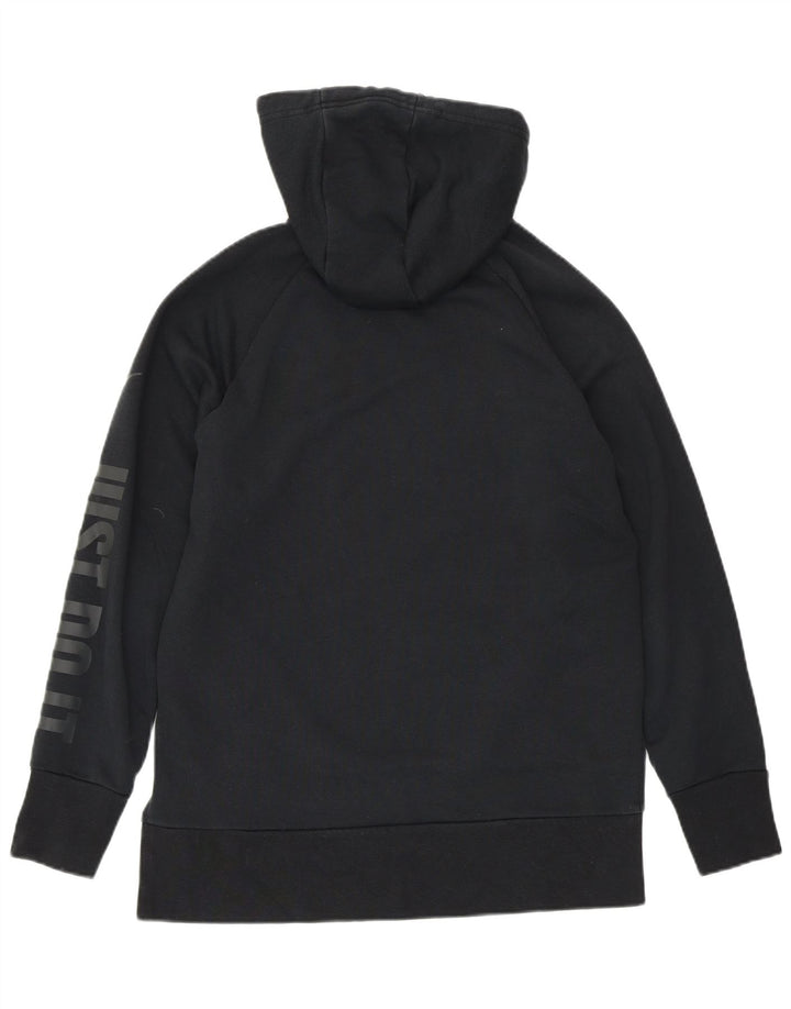 NIKE Dri Fit oversized hættetrøjetrøje til kvinder UK 6 XS Sort bomuld