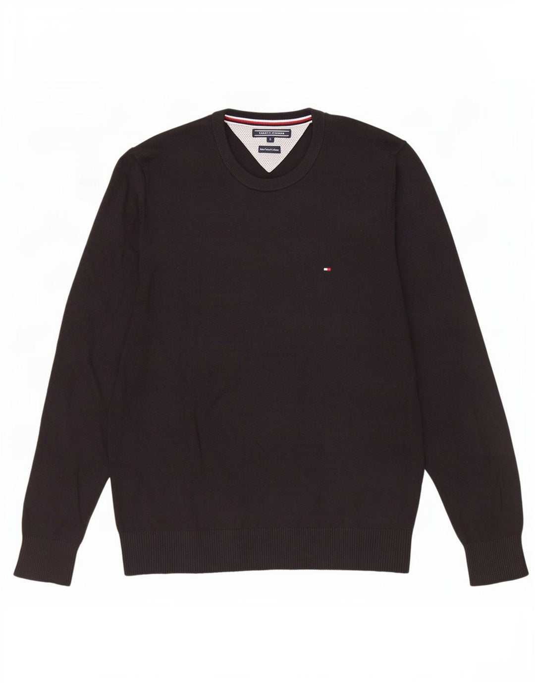 Tommy Hilfiger Herre Crew Neck Jumper Sweater Stor Sort Bomuld